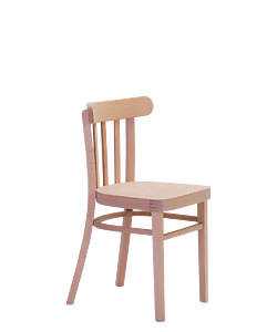 A comfortable dining chair for homes and restaurants. It is also possible to order a table with the chairs in the same wood stain color. Marconi bentwood dining chair with veneered seat.